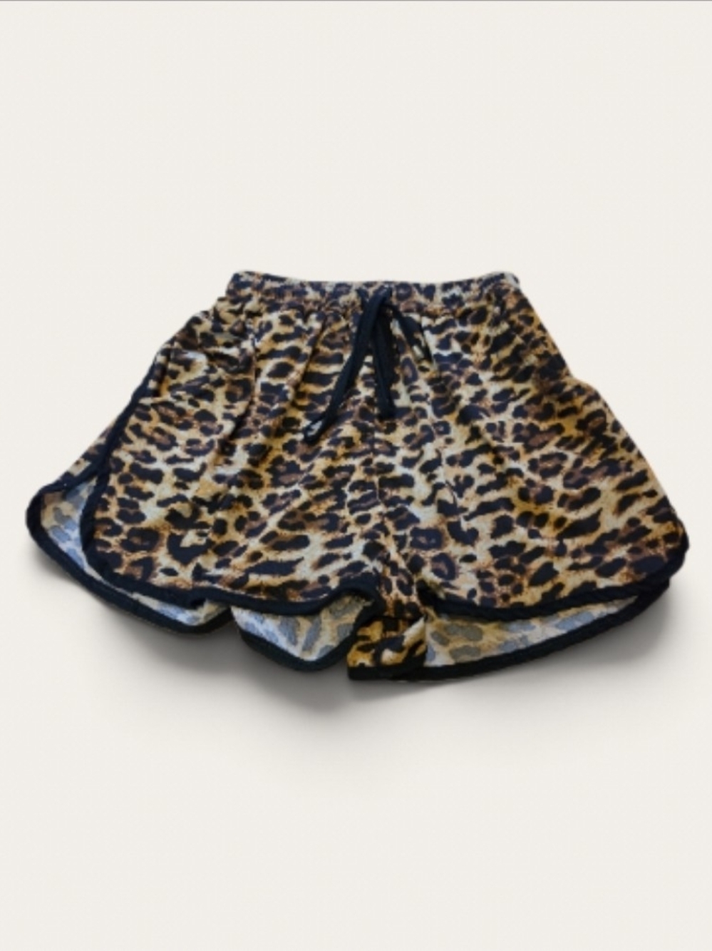 Leopard Print Dolphin Shorts Drawstring Size S